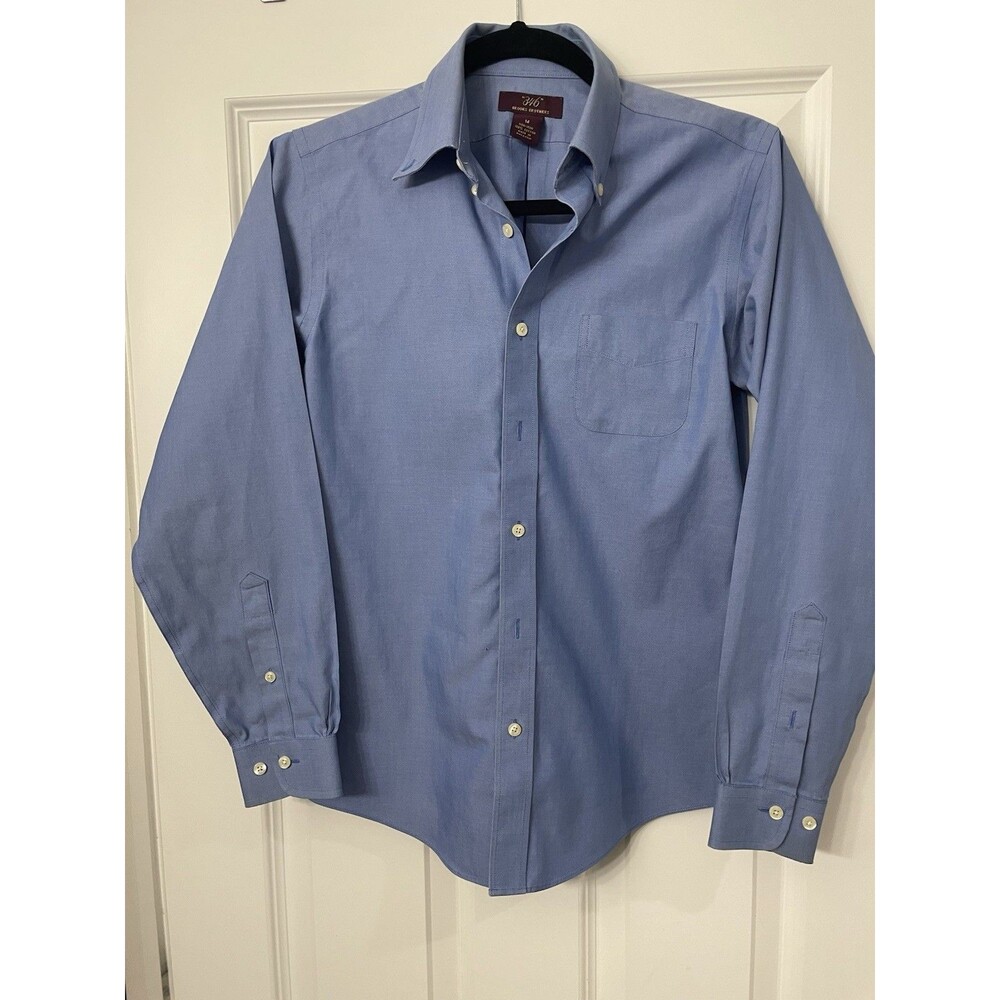 Brooks Brothers 346 Boy’s Blue Solid Non-Iron Cotton Dress Shirt 14 Long Sleeve